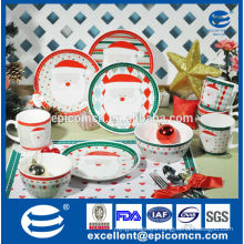 lovely cartoon santa series porcelain dinner plates, mugs and bowls, christmas chinaware